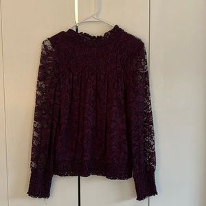 Purple lace dressy shirt, good for work